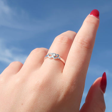 Silver Two Hearts Ring